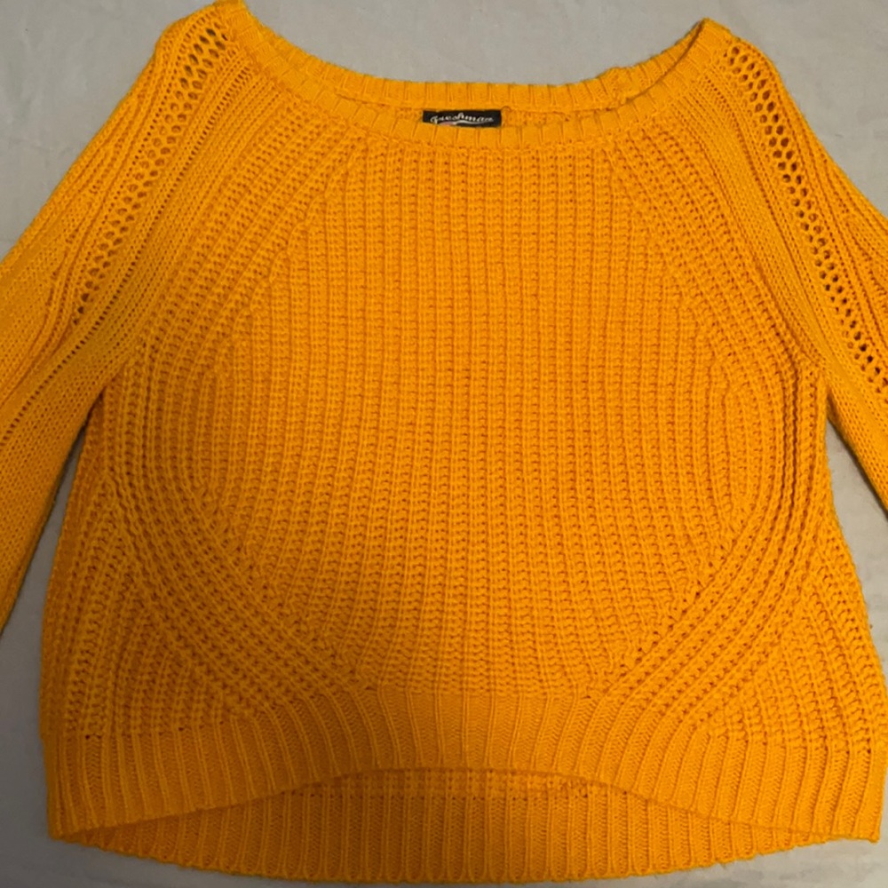 Yellow knitted sweater